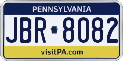 PA license plate JBR8082