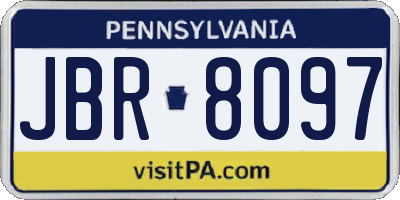 PA license plate JBR8097