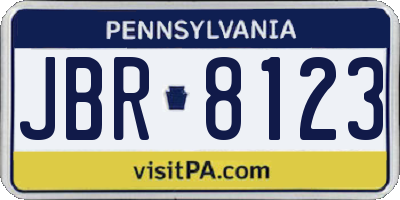PA license plate JBR8123