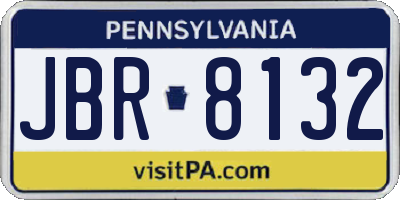 PA license plate JBR8132