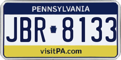 PA license plate JBR8133