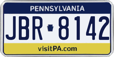 PA license plate JBR8142