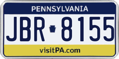 PA license plate JBR8155