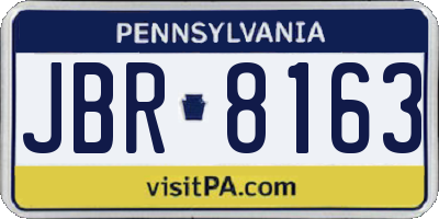 PA license plate JBR8163