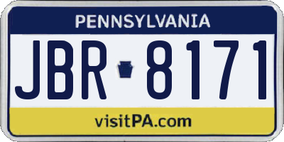 PA license plate JBR8171