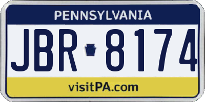PA license plate JBR8174