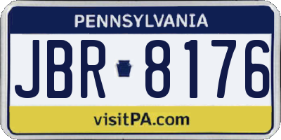 PA license plate JBR8176