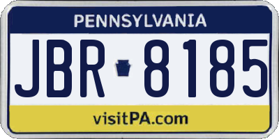PA license plate JBR8185