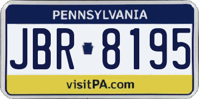 PA license plate JBR8195