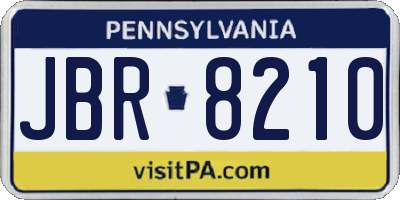 PA license plate JBR8210