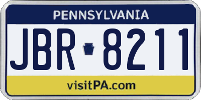 PA license plate JBR8211