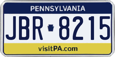 PA license plate JBR8215