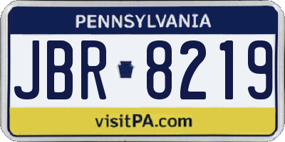 PA license plate JBR8219