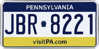 PA license plate JBR8221