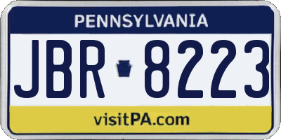 PA license plate JBR8223