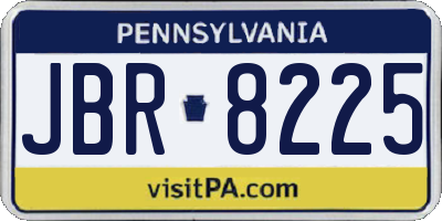 PA license plate JBR8225