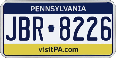 PA license plate JBR8226