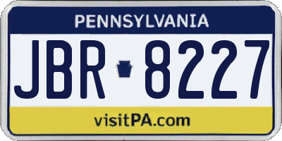 PA license plate JBR8227