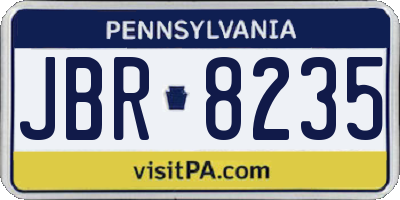 PA license plate JBR8235
