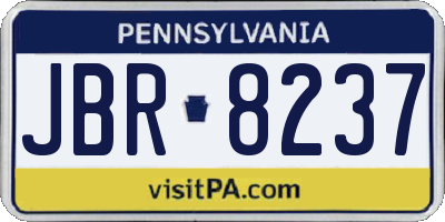 PA license plate JBR8237