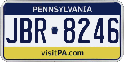 PA license plate JBR8246