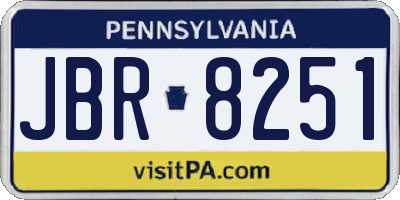PA license plate JBR8251