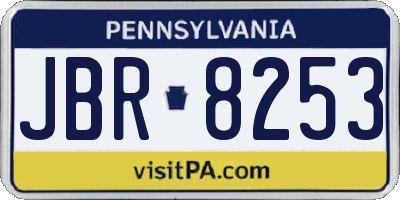 PA license plate JBR8253