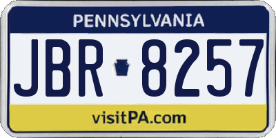PA license plate JBR8257