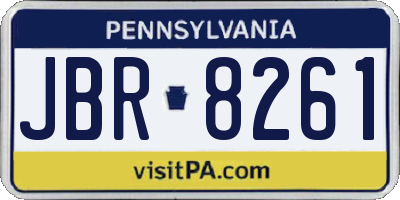 PA license plate JBR8261