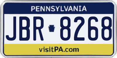PA license plate JBR8268