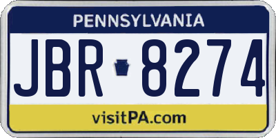 PA license plate JBR8274