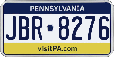 PA license plate JBR8276