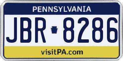 PA license plate JBR8286