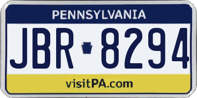PA license plate JBR8294