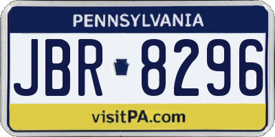 PA license plate JBR8296