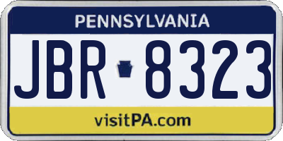 PA license plate JBR8323