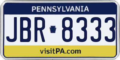 PA license plate JBR8333