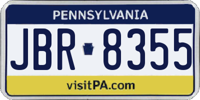 PA license plate JBR8355