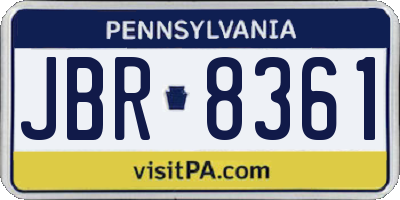 PA license plate JBR8361