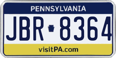 PA license plate JBR8364