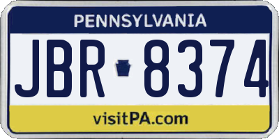 PA license plate JBR8374