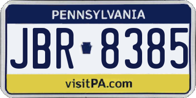PA license plate JBR8385