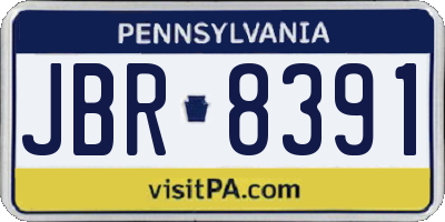 PA license plate JBR8391