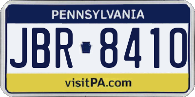 PA license plate JBR8410