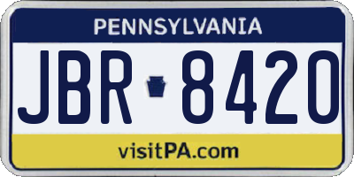 PA license plate JBR8420