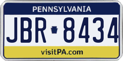 PA license plate JBR8434