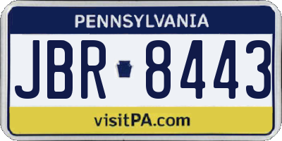 PA license plate JBR8443