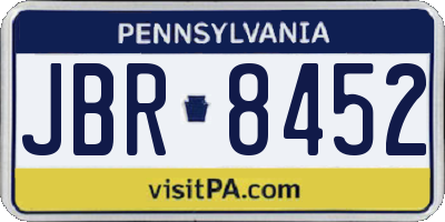 PA license plate JBR8452