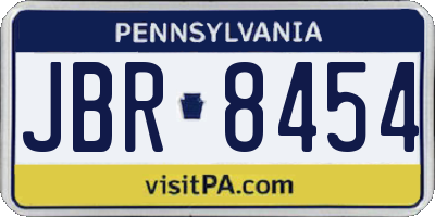 PA license plate JBR8454