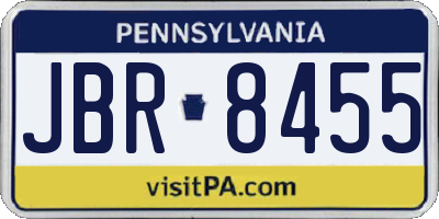 PA license plate JBR8455